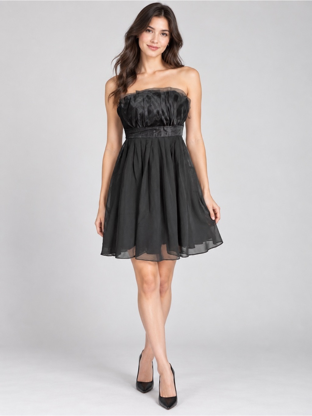 White House Black Market Strapless Black Cocktail Dress